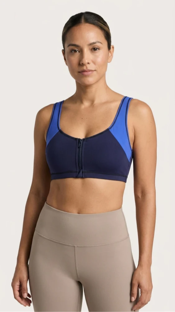 Top Fit com Ziper - Cor Azul Marinho - Tamanho M